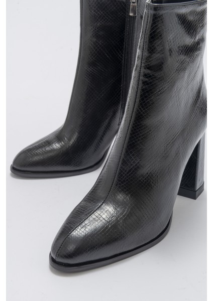Jewel Siyah Baskı Kadın Topuklu Bot modelleri