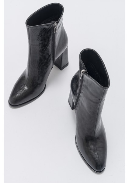 Jewel Siyah Baskı Kadın Topuklu Bot fırsatları
