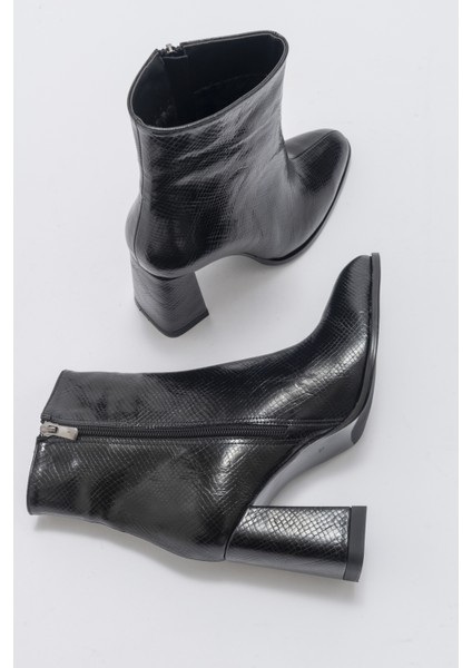 Jewel Siyah Baskı Kadın Topuklu Bot indirimleri