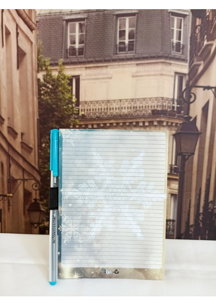 Nurçe Kartanesi Çizgili Sol Kalemli Notluk Not Defteri Bloknot Memopad