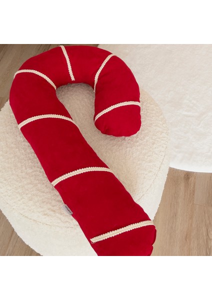 Şeker Tasarımlı Baston Şeker Yılbaşı Yeni Yıl Kırmızı Dekoratif Yastık fiyatları