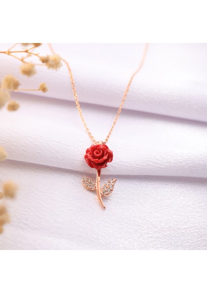 925 Ayar Gümüş Gül Kolye fiyatları