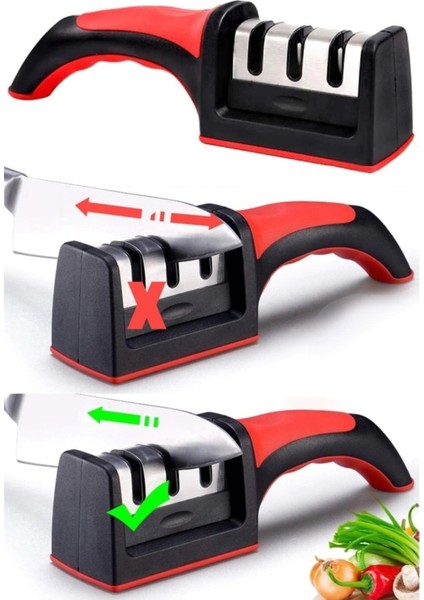 Onior Sharpaner Sonior Sharpener Bıçak Bileyici Bıçak Bileme Aleti 3 Ağızlı