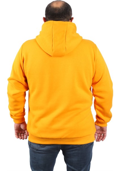 Mocgrande Büyük Beden Kapüşonlu 3ip Sweat 11701 Hardal modelleri