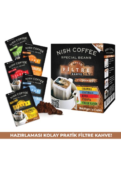 Pratik Filtre Kahve Tadım Seti 2 x 45 gr