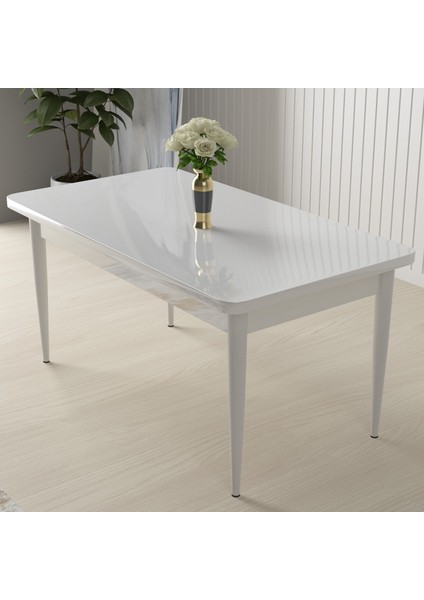 Concept Arp Serisi Beyaz Masa 70 x 110 cm Sabit Mutfak Masası Takımı 4 Sandalye