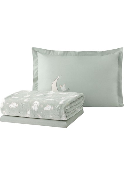 Bedding Rabbit Tek Kişilik Wellsoft Battaniyeli Lastikli Çarşaf Seti - Nil Yeşili fırsatları