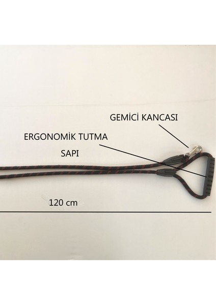 Köpek Gezdirme Kayışı Halatı Krom Gemi Kancalı 120CM