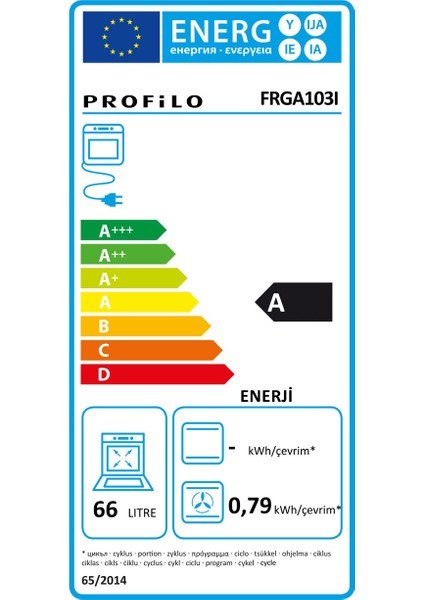 FRGA103I 66 Lt 4 Programlı Çelik Ankastre Fırın