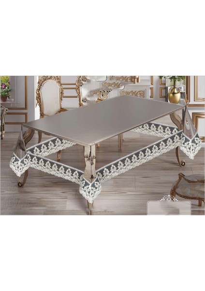 Filiz Silikon Şeffaf Fransız Güpürlü Günlük & Çeyizlik Masa Örtüsü