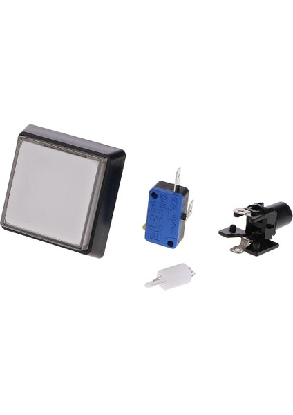 Arcade Düğmesi LED Ledlemed Butluk W/ Microswitch Arcade Oyunları Için 5X5CM Beyaz(Yurt Dışından)