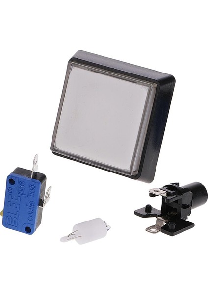 Arcade Düğmesi LED Ledlemed Butluk W/ Microswitch Arcade Oyunları Için 5X5CM Beyaz(Yurt Dışından) fırsatları