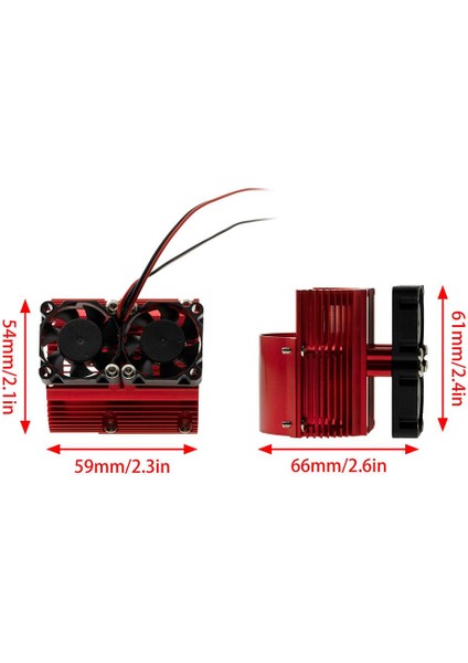 Cnc Metal Rc Araba Motor Isı Lavabo Fanları Kamyon Dıy Kırmızı Için