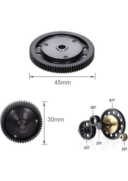 Metal Şanzıman Dişliler Seti Eksenel SCX10 Paletli Araba Modeli Için Yürütme Parçaları
