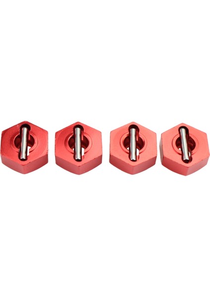 4x 12MM Metal Tekerlek Adaptörü Wltoys Model Parça Aksesuarları Kırmızı