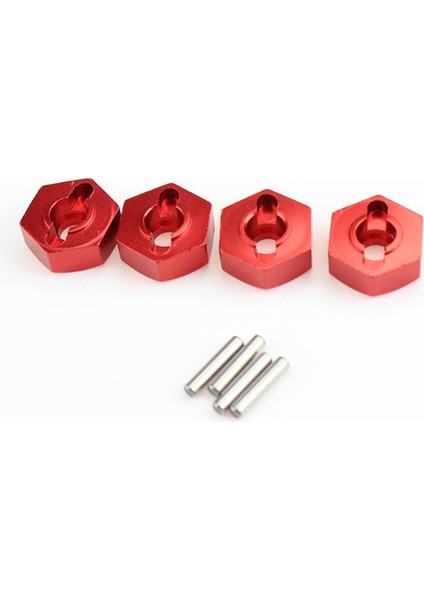 4x 12MM Metal Tekerlek Adaptörü Wltoys Model Parça Aksesuarları Kırmızı modelleri