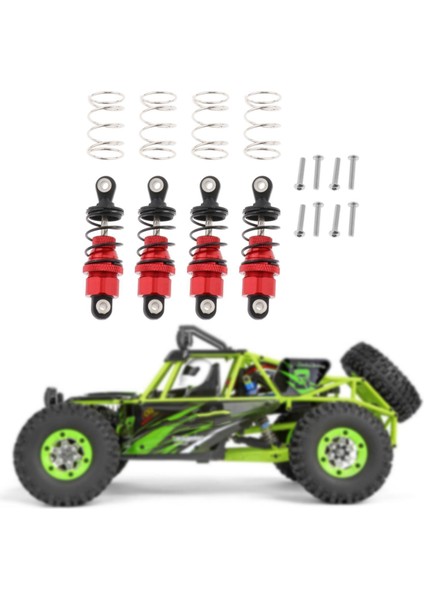 4 Pcs Rc Araç Şok Emici TT02 1:10 Rc Parçaları Kırmızı