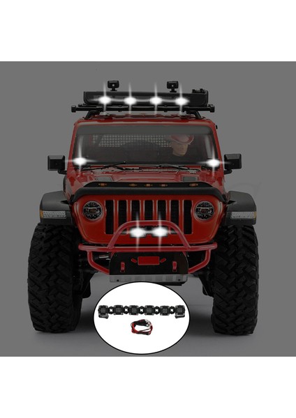 Eksenel SCX10 Kamyonlar Modifikasyonu Için Gölgeli Rc LED Işık Lambaları 6 LED Çatı Işıkları