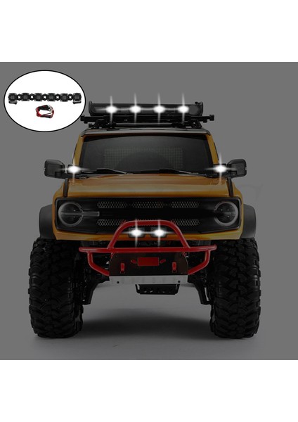 Eksenel SCX10 Kamyonlar Modifikasyonu Için Gölgeli Rc LED Işık Lambaları 6 LED Çatı Işıkları