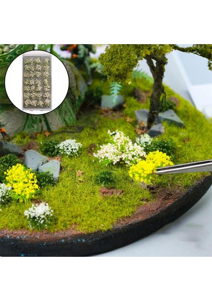 Gerçekçi Dıy Minyatür Çiçekler Statik Model Demiryolu Diorama Düzeni Sahnesi Sarı(Yurt Dışından) fırsatları