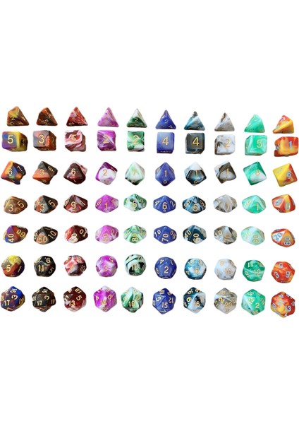 Flower World Dijital Polyhedral Set Masa Üstü Oyunlar Aksesuarları 10 Set(Yurt Dışından)