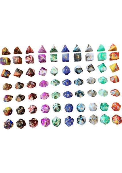 Flower World Dijital Polyhedral Set Masa Üstü Oyunlar Aksesuarları 10 Set(Yurt Dışından)