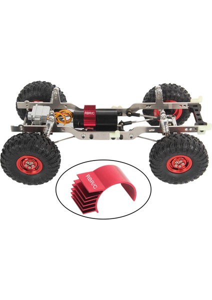 Fırçasız 370 Motorlu Isı Lavabo Soğutma Fanı Hsp Hpı Rc Metal Parçaları Kırmızı modelleri