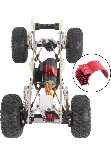 Fırçasız 370 Motorlu Isı Lavabo Soğutma Fanı Hsp Hpı Rc Metal Parçaları Kırmızı fırsatları