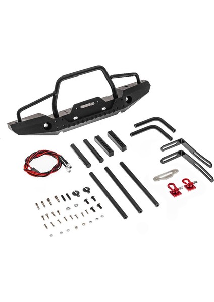 Eksenel SCX10 90046 Için 1/10 Rc Için LED Işığı Metal Ön Arka Tampon (Yurt Dışından)