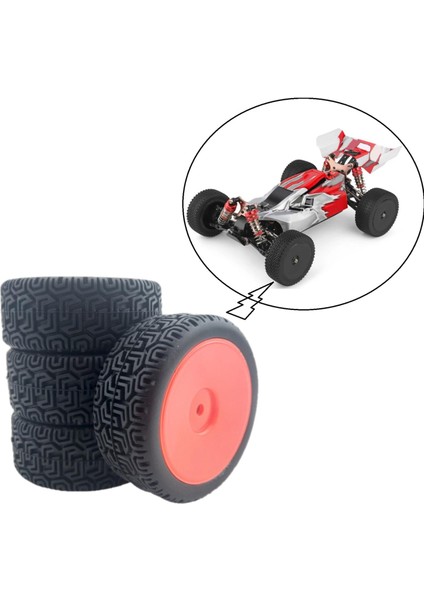 4pcs Rc Wltoys 144001 & 1/18 1/16 1/10 Rc Araba Parçaları Kırmızı