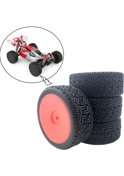 4pcs Rc Wltoys 144001 & 1/18 1/16 1/10 Rc Araba Parçaları Kırmızı