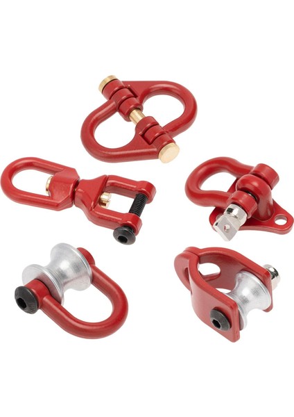 Römork Çekme Kanca Prangaları 1/10 Rc Paletli D90 SCX10 Parçaları Kırmızı