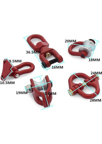 Römork Çekme Kanca Prangaları 1/10 Rc Paletli D90 SCX10 Parçaları Kırmızı