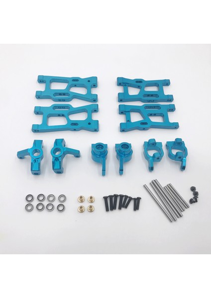 Full Metal Yükseltmeleri Parça Kiti Wltoys 144001 Salıncak Saldırıcı Direksiyon Gök Yatakları Mavi