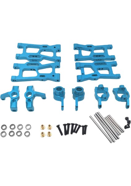 Full Metal Yükseltmeleri Parça Kiti Wltoys 144001 Salıncak Saldırıcı Direksiyon Gök Yatakları Mavi fiyatları