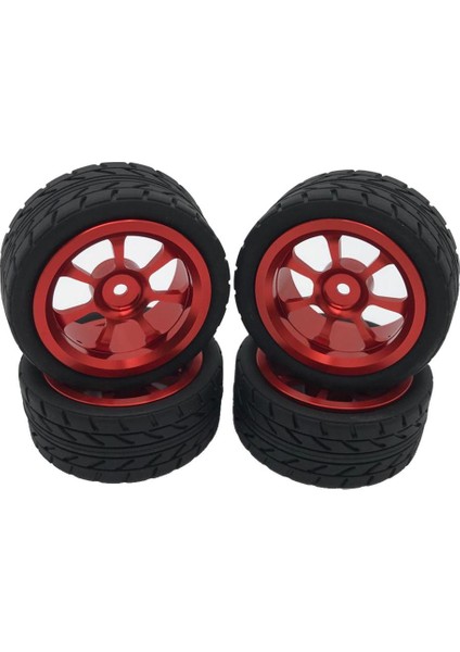 4pcs Rc Lastikler Tekerlek Jantları Wltoys Için Uygun 144001 1/14 A959 Rc Araba Aksesuarları Kırmızı