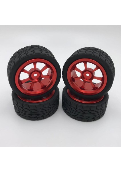 4pcs Rc Lastikler Tekerlek Jantları Wltoys Için Uygun 144001 1/14 A959 Rc Araba Aksesuarları Kırmızı