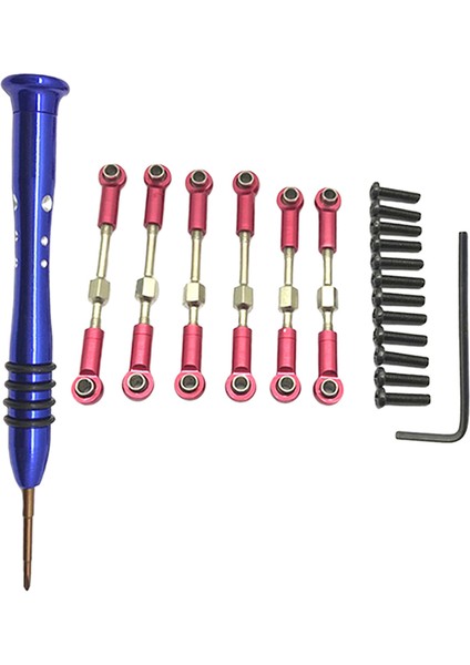 6pcs Direksiyon Servo Bağlantı Çubuğu Wltoys 144001 Rc Araba Yükseltme Parçaları Kırmızı
