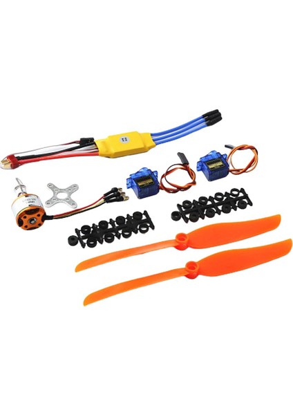 Rc 1400KV Fırçasız Motor 30A Esc Elektrik Kontrolü Rc Uçak Için Set