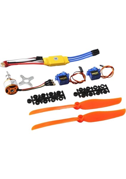 Rc 1400KV Fırçasız Motor 30A Esc Elektrik Kontrolü Rc Uçak Için Set