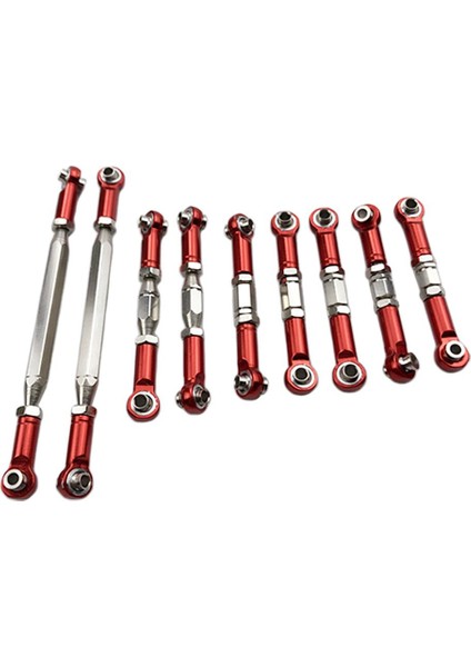 9x Metal Direksiyon Servo Bağlantıları 1/12 Wltoys FY01 Rc Trawlers Için Çekme Çubukları Kırmızı