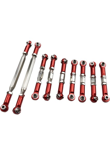 9x Metal Direksiyon Servo Bağlantıları 1/12 Wltoys FY01 Rc Trawlers Için Çekme Çubukları Kırmızı