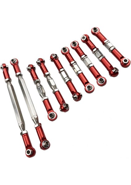 9x Metal Direksiyon Servo Bağlantıları 1/12 Wltoys FY01 Rc Trawlers Için Çekme Çubukları Kırmızı