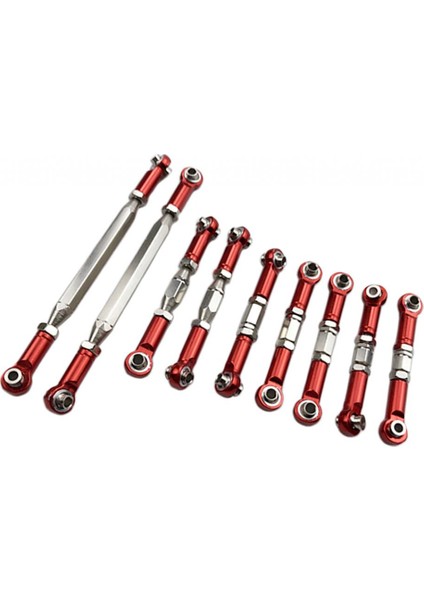 9x Metal Direksiyon Servo Bağlantıları 1/12 Wltoys FY01 Rc Trawlers Için Çekme Çubukları Kırmızı