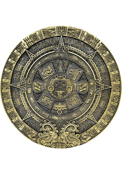 1pc 80MM Maya Takvimi Yeşil Bronz Madalyon Hatıracı