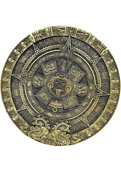 1pc 80MM Maya Takvimi Yeşil Bronz Madalyon Hatıracı
