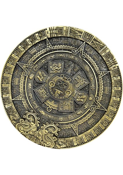 1pc 80MM Maya Takvimi Yeşil Bronz Madalyon Hatıracı