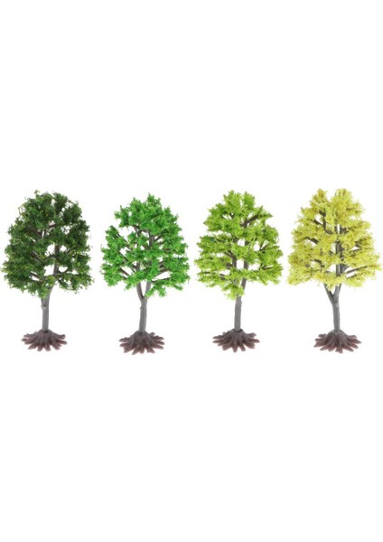 4 Parça 9cm Uzunluk Oo Ölçekli Ağaçlar Minyatür Yeşil Bahçe Bitkileri Modeli (Yurt Dışından)