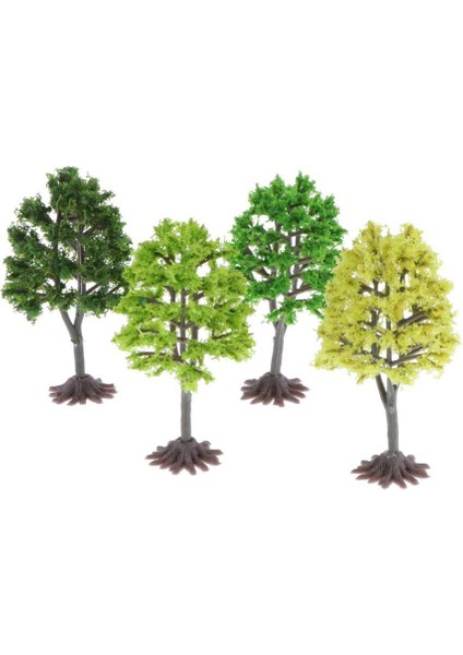 4 Parça 9cm Uzunluk Oo Ölçekli Ağaçlar Minyatür Yeşil Bahçe Bitkileri Modeli (Yurt Dışından)