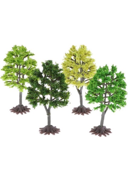 4 Parça 9cm Uzunluk Oo Ölçekli Ağaçlar Minyatür Yeşil Bahçe Bitkileri Modeli (Yurt Dışından)